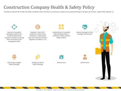 Construction company health and safety policy special ppt powerpoint presentation file design inspir