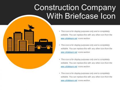 Construction company with briefcase icon