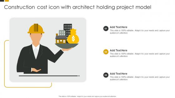 Construction Cost Icon With Architect Holding Project Model