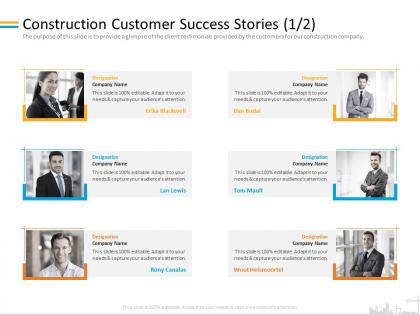 Construction customer success stories m2087 ppt powerpoint presentation inspiration clipart images