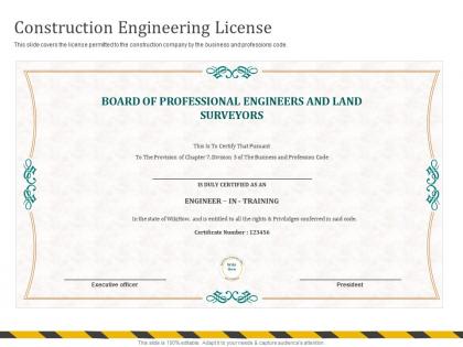 Construction engineering license privilidges ppt powerpoint presentation gallery example