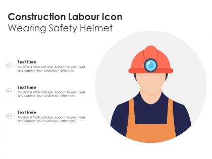 Construction labour icon wearing safety helmet