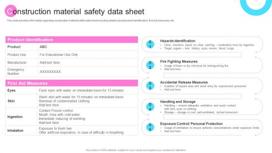 Construction Material Safety Data Sheet Transforming Architecture Playbook