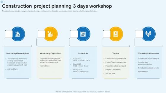 Construction Project Planning 3 Days Workshop