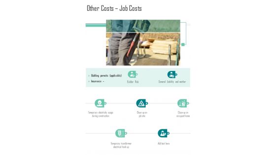 Construction Proposal Template Other Costs Job Costs One Pager Sample Example Document