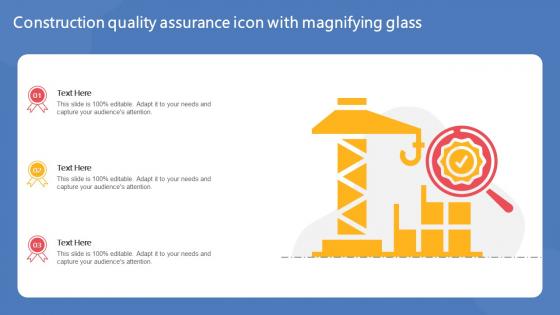 Construction Quality Assurance Icon With Magnifying Glass