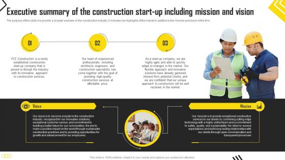 Construction Start Up Executive Summary Of The Construction Start Up Including Mission BP SS