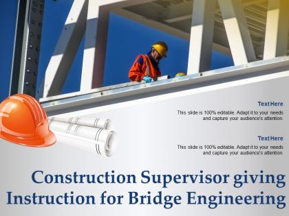 Construction supervisor giving instruction for bridge engineering