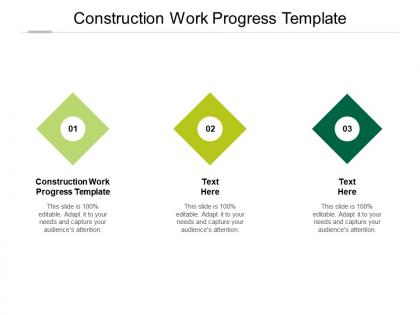 Construction work progress template ppt powerpoint presentation infographics layout cpb