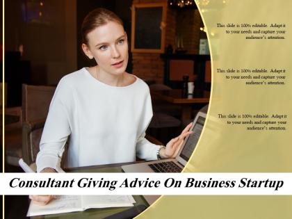 Consultant giving advice on business startup