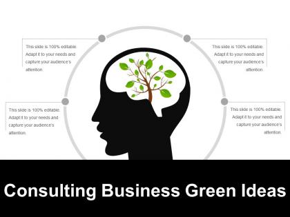 Consulting business green ideas ppt icon