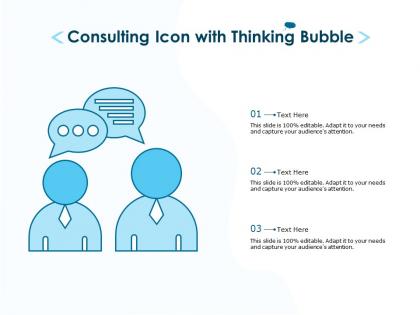 Consulting icon with thinking bubble