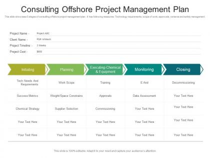 Consulting offshore project management plan