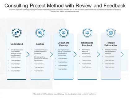 Consulting project method with review and feedback