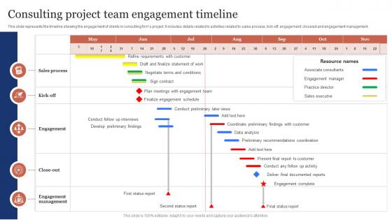 Consulting Project Team Engagement Timeline