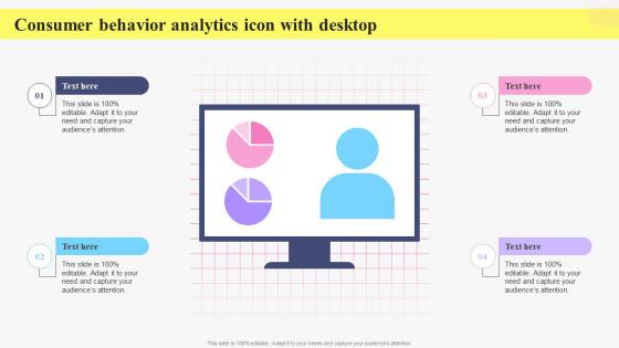 Consumer Behavior Analytics Icon With Desktop