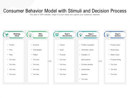 Consumer behavior model with stimuli and decision process