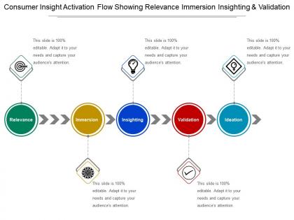 Consumer insight activation flow showing relevance immersion in sighting and validation