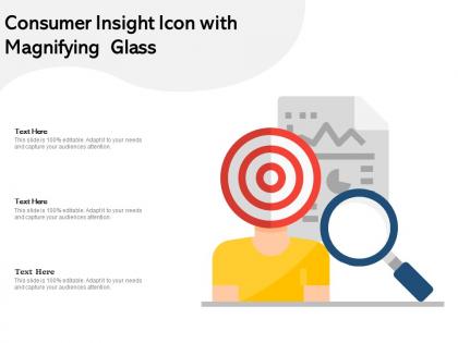 Consumer insight icon with magnifying glass