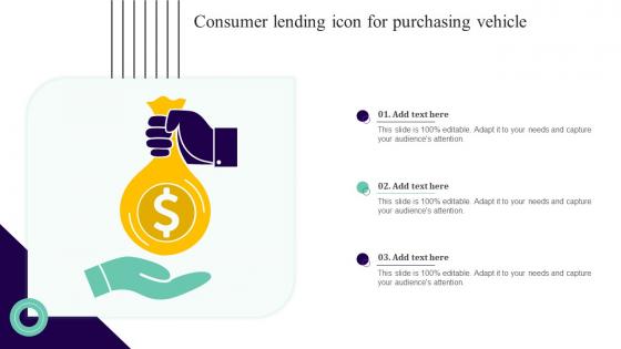 Consumer Lending Icon For Purchasing Vehicle