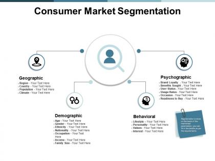 Consumer market segmentation ppt powerpoint presentation show visual aids