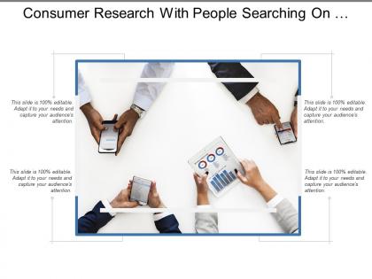 Consumer research with people searching on phones and analytics report