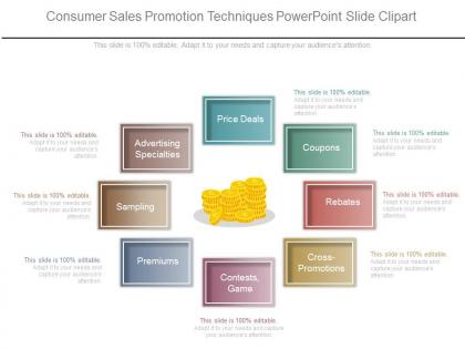 Consumer sales promotion techniques powerpoint slide clipart
