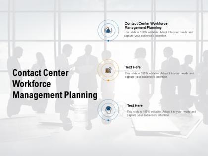 Contact center workforce management planning ppt powerpoint presentation outline demonstration cpb