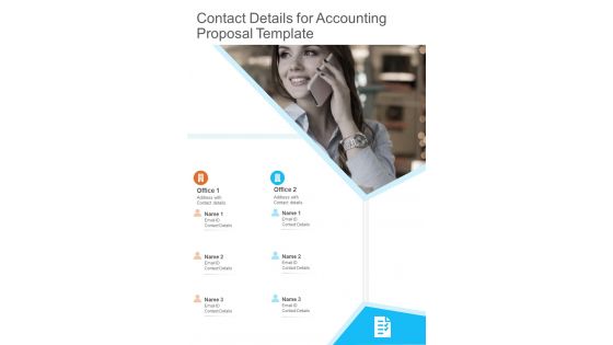 Contact Details For Accounting Proposal Template One Pager Sample Example Document