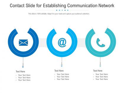 Contact slide for establishing communication network infographic template