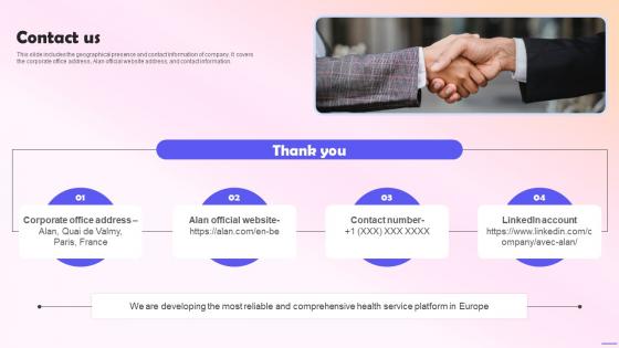 Contact Us Alan Investor Funding Elevator Pitch Deck