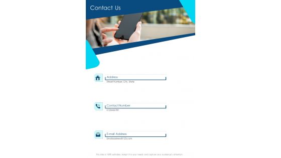 Contact Us Copywriting Proposal Template One Pager Sample Example Document