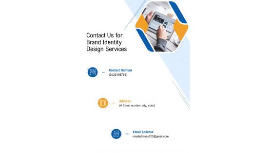 Contact Us For Brand Identity Design Services One Pager Sample Example Document