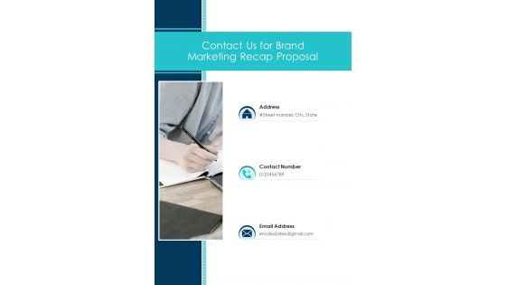 Contact Us For Brand Marketing Recap Proposal One Pager Sample Example Document