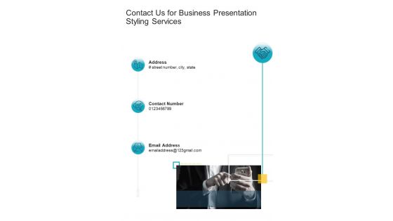 Contact Us For Business Presentation Styling Services One Pager Sample Example Document
