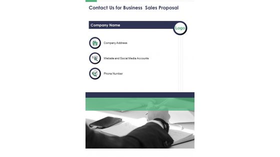Contact Us For Business Sales Proposal One Pager Sample Example Document