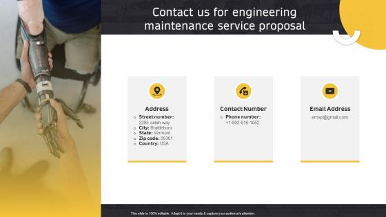 Contact Us For Engineering Maintenance Service Proposal Ppt Powerpoint Presentation Infographics Guide