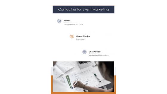 Contact Us For Event Marketing One Pager Sample Example Document