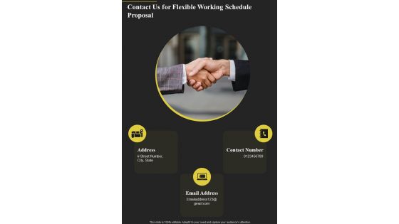 Contact Us For Flexible Working Schedule Proposal One Pager Sample Example Document