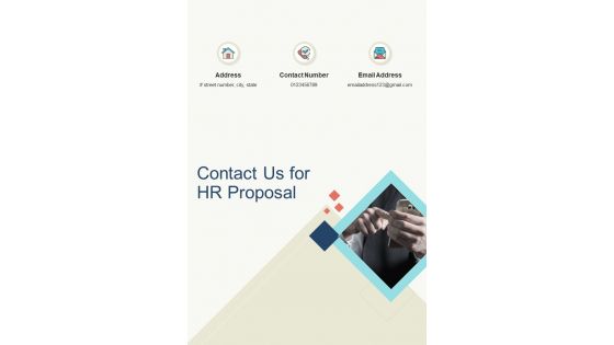 Contact Us For HR Proposal One Pager Sample Example Document