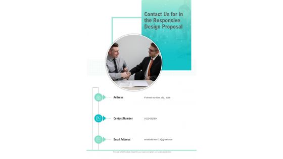 Contact Us For In The Responsive Design Proposal One Pager Sample Example Document
