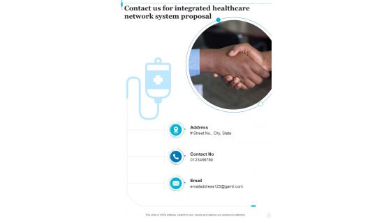 Contact Us For Integrated Healthcare Network System Proposal One Pager Sample Example Document