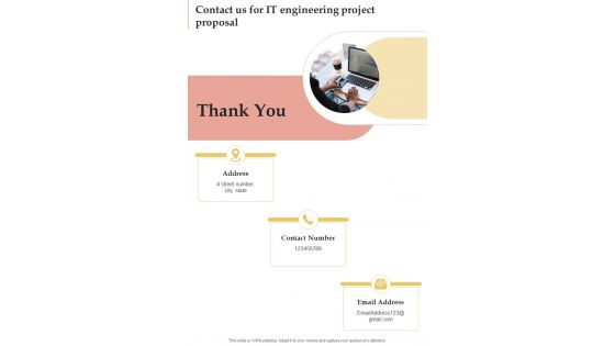 Contact Us For It Engineering Project Proposal One Pager Sample Example Document