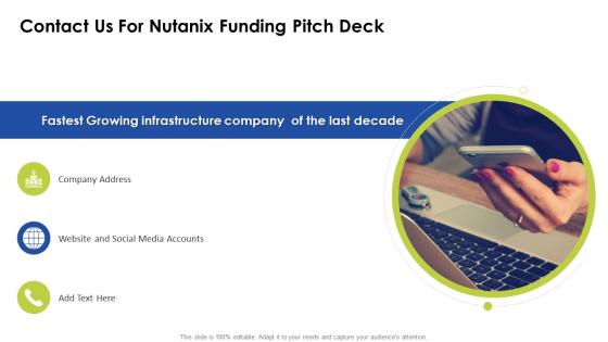 Contact us for nutanix funding pitch deck ppt slides layouts