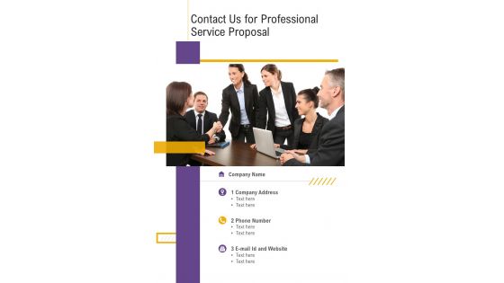 Contact Us For Professional Service Proposal One Pager Sample Example Document