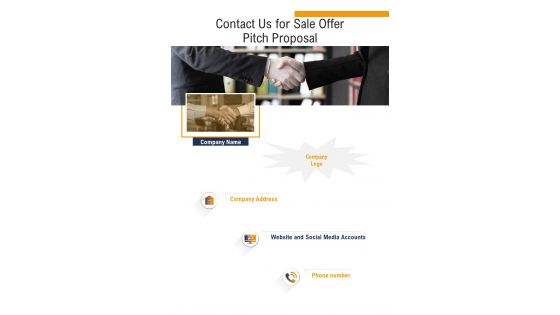Contact Us For Sale Offer Pitch Proposal One Pager Sample Example Document