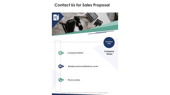 Contact Us For Sales Proposal One Pager Sample Example Document