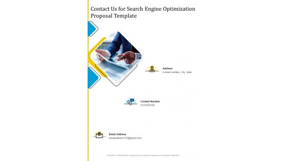Contact Us For Search Engine Optimization Proposal Template One Pager Sample Example Document