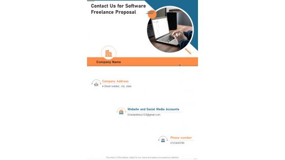 Contact Us For Software Freelance Proposal One Pager Sample Example Document