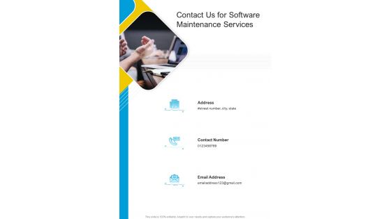 Contact Us For Software Maintenance Services One Pager Sample Example Document